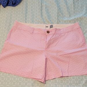 Old Navy Pink Bermuda Shorts Tailored Cotton Blend